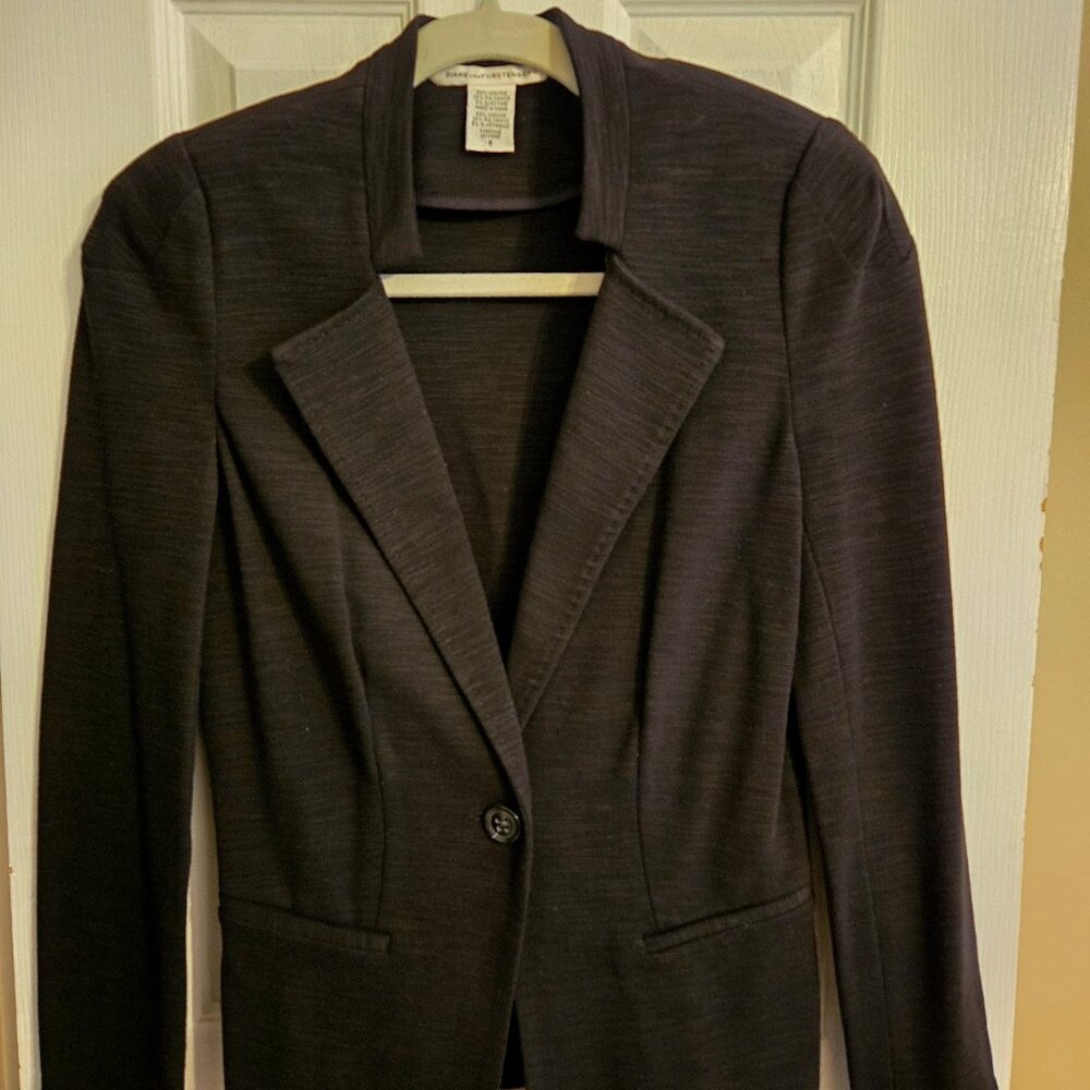 Diane Von Furstenberg Black Knit Blazer